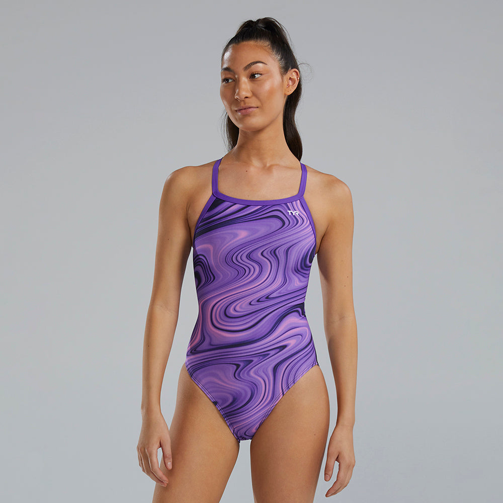  TYR Purple Vitality Durafast Elite® Diamondfit Swimsuit - TYR