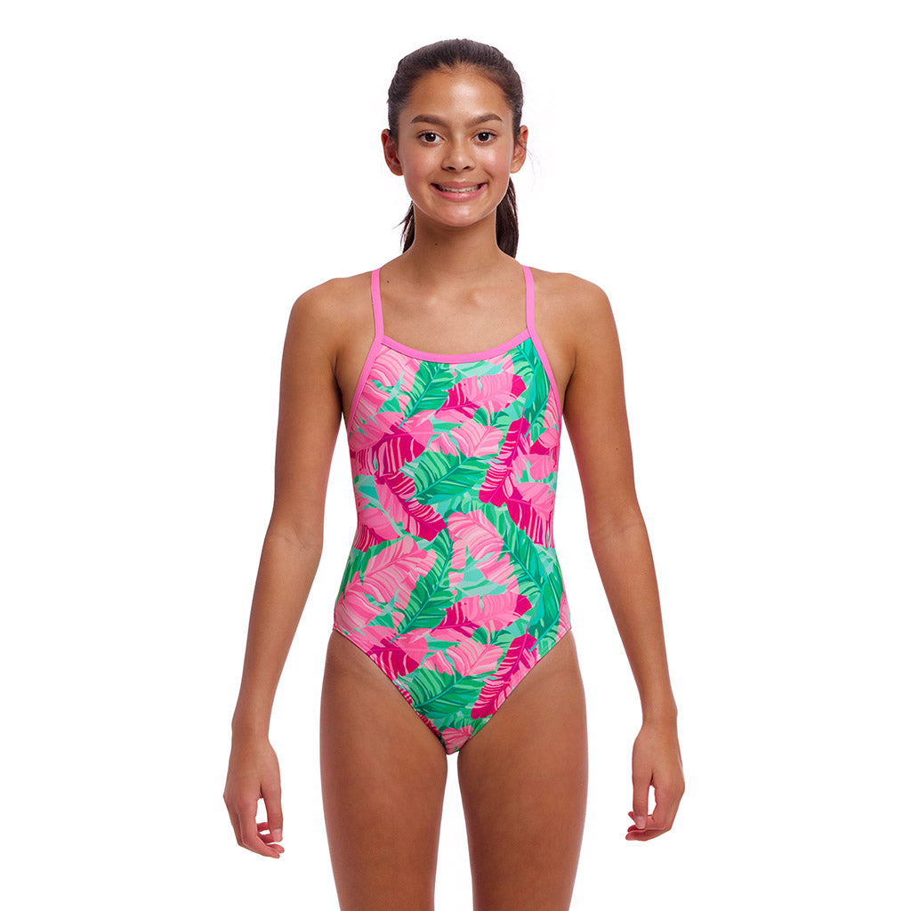  Funkita Tropic Palm Girls Single Strap One Piece - Funkita