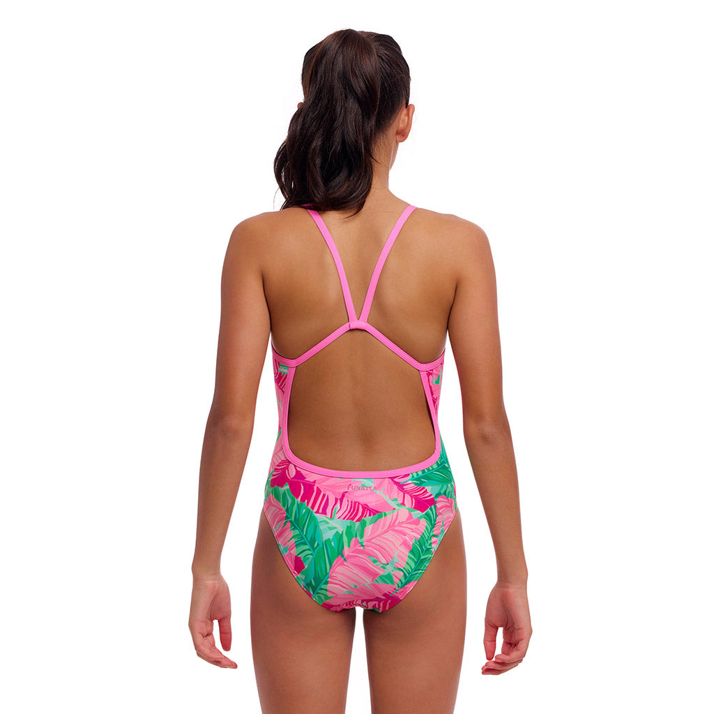  Funkita Tropic Palm Girls Single Strap One Piece - Funkita