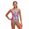  Funkita Tropic Palm Girls Single Strap One Piece - Funkita