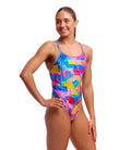  Funkita Ladies Pixel Paradise Diamond Back One Piece - Funkita