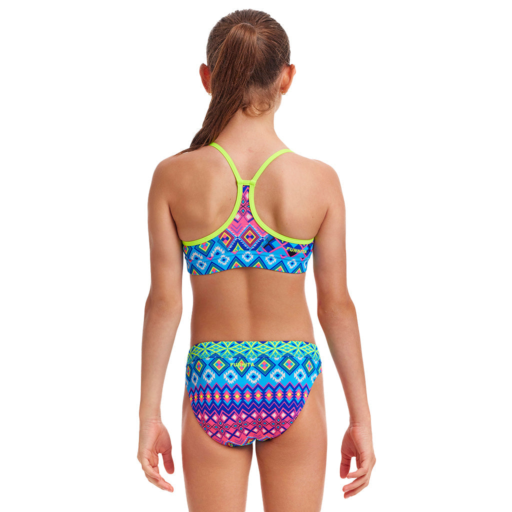  Funkita Kris Kringle Girls Swim Crop Top - Funkita