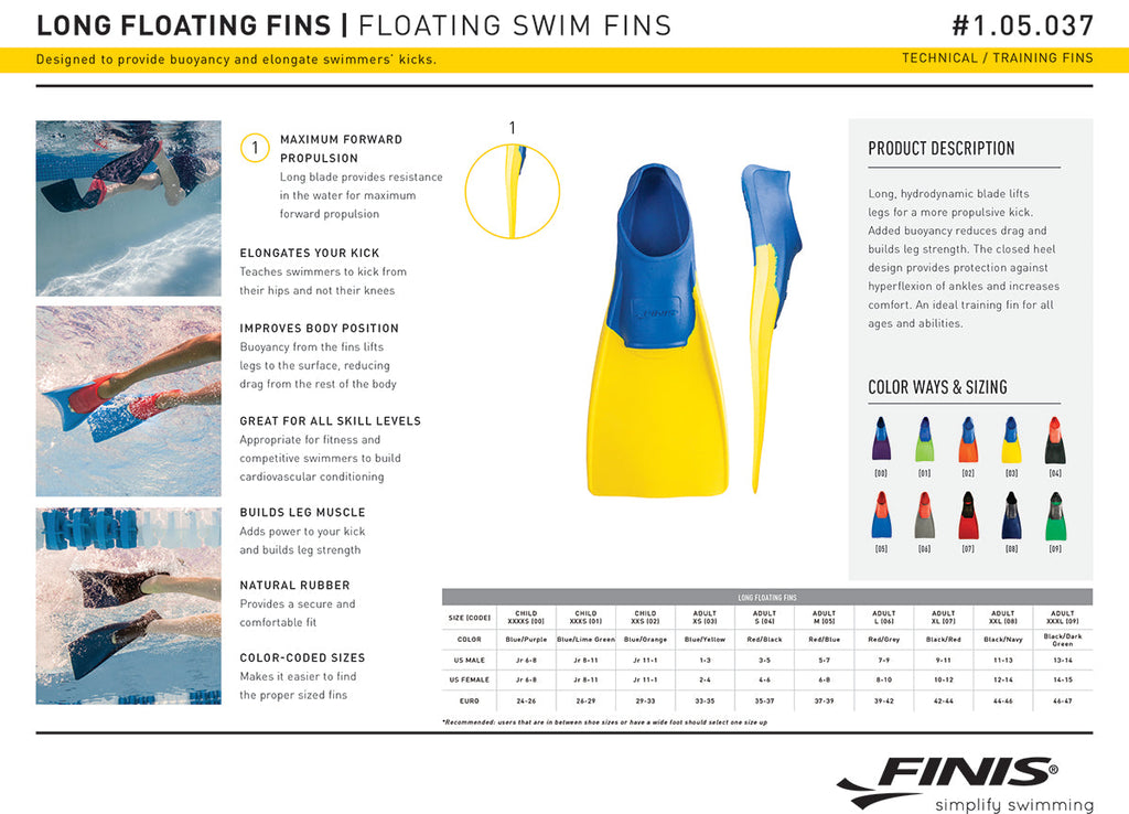  FINIS Long Floating Swim Fins