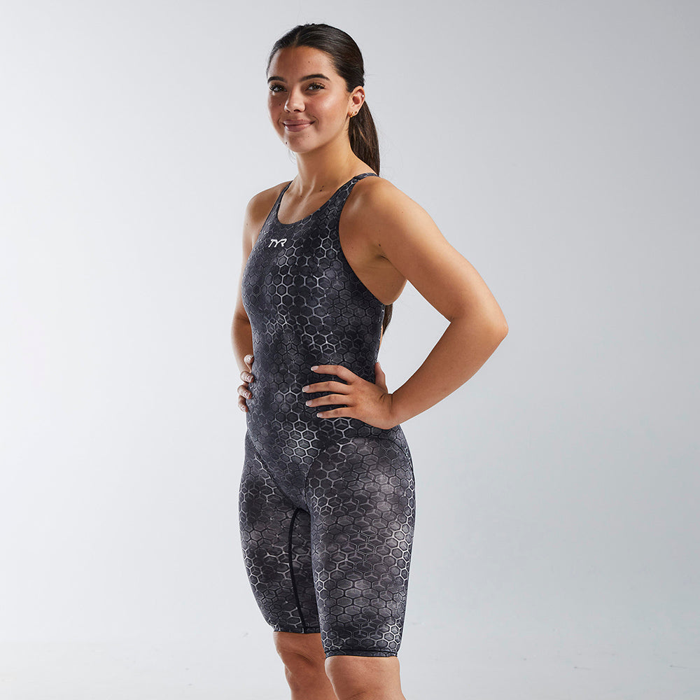  TYR Thresher™ Open Back Swimsuit - Black Akurra - TYR