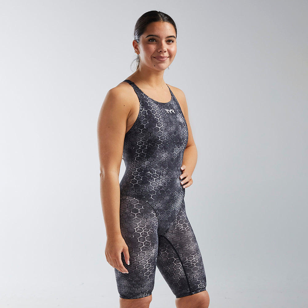  TYR Thresher™ Open Back Swimsuit - Black Akurra