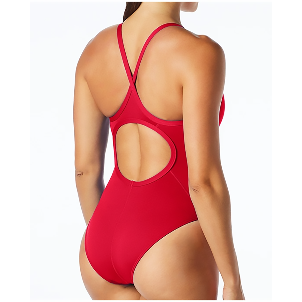  TYR Durafast Solid Red Elite Womens Diamond Swimsuit - TYR