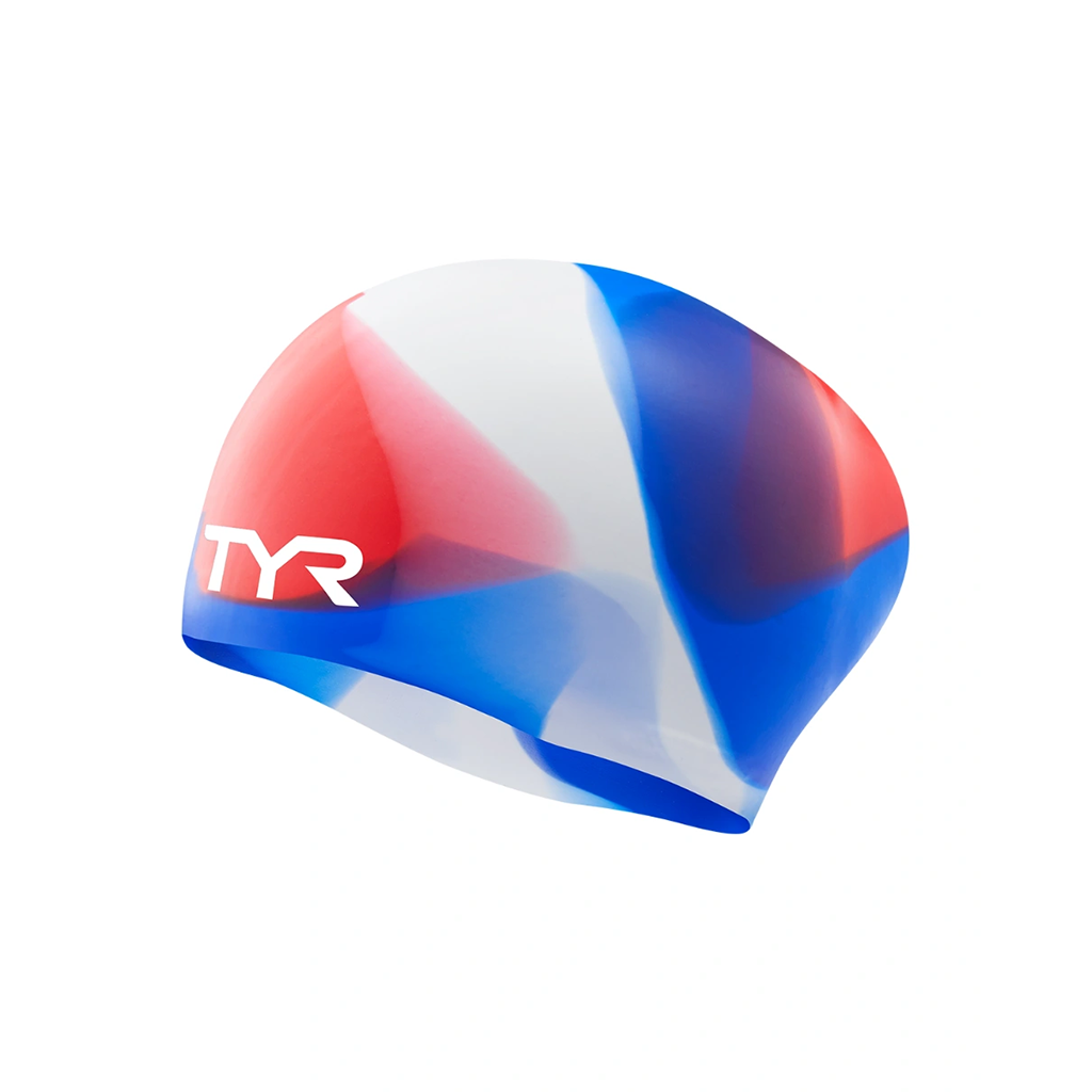  TYR Youth Tie Dye Long Hair Silicone Swim Cap