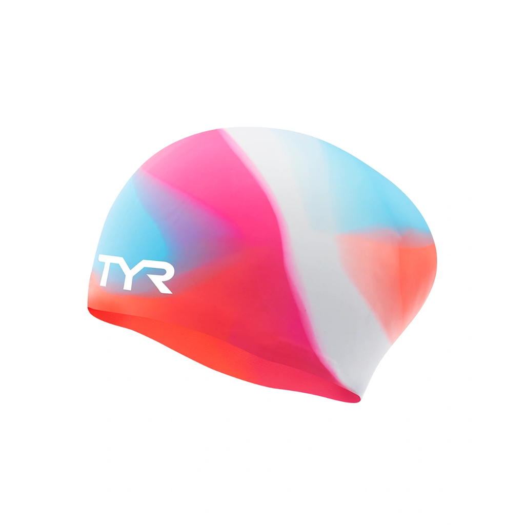  TYR Youth Tie Dye Long Hair Silicone Swim Cap