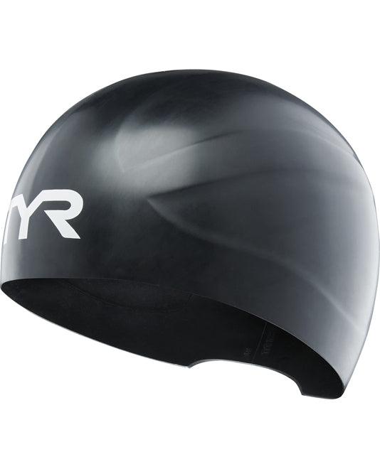  TYR Black Wall Breaker Silicone Race Cap 2.0