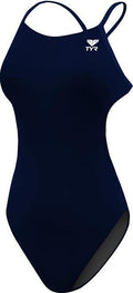  TYR Womens Solid Navy Cutoutfit Swimsuit - TYR