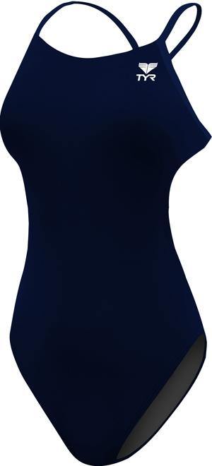  TYR Womens Solid Navy Cutoutfit Swimsuit - TYR